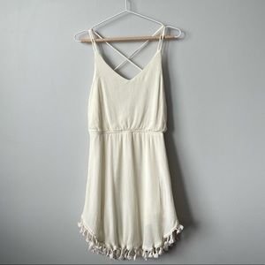 SOIÉBLU Creped Mini Dress with Tassel Hem Size Medium